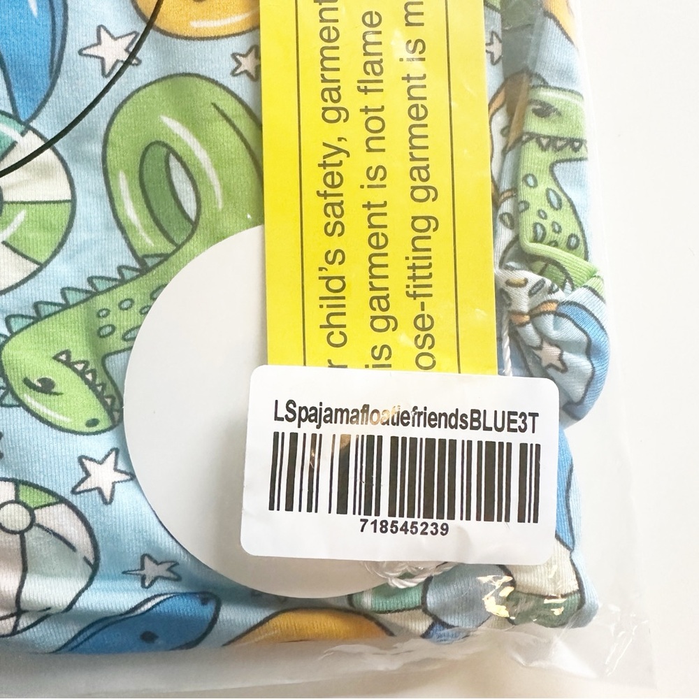 Caden Lane Floatie Friends Two Piece Pajama Set Blue 3T NWT - Picture 3 of 5